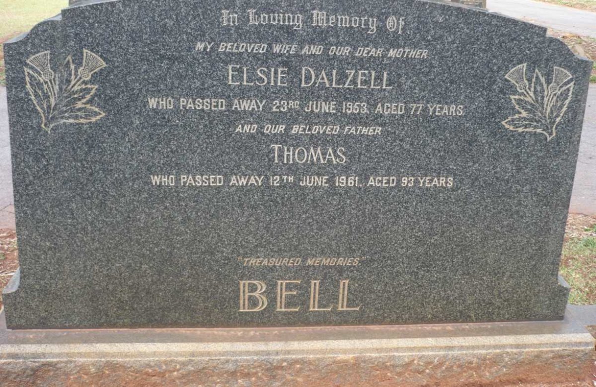 BELL Thomas -1961 &amp; Elsie Dalzell -1953