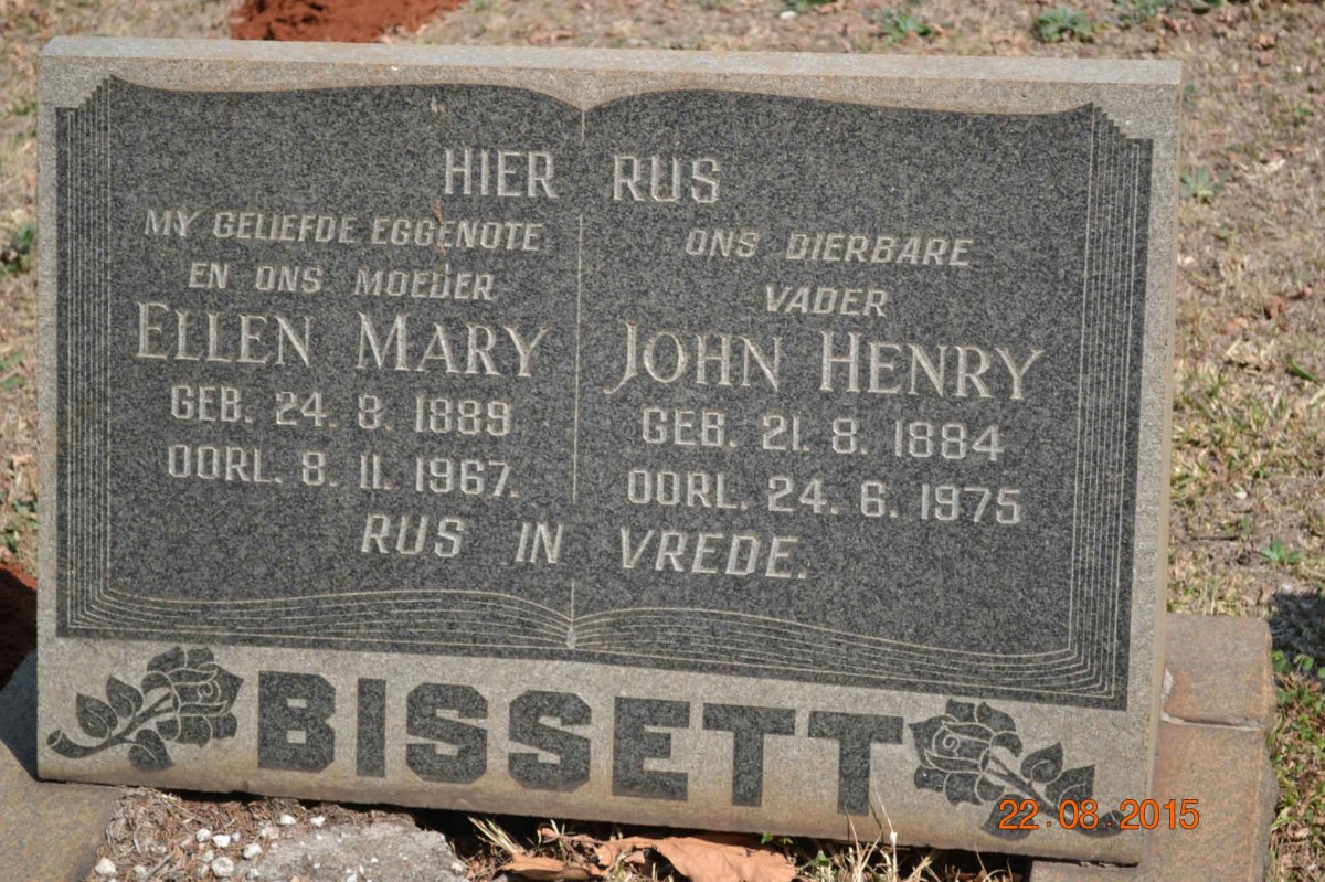 BISSETT John Henry 1884-1975 &amp; Ellen Mary 1889-1967
