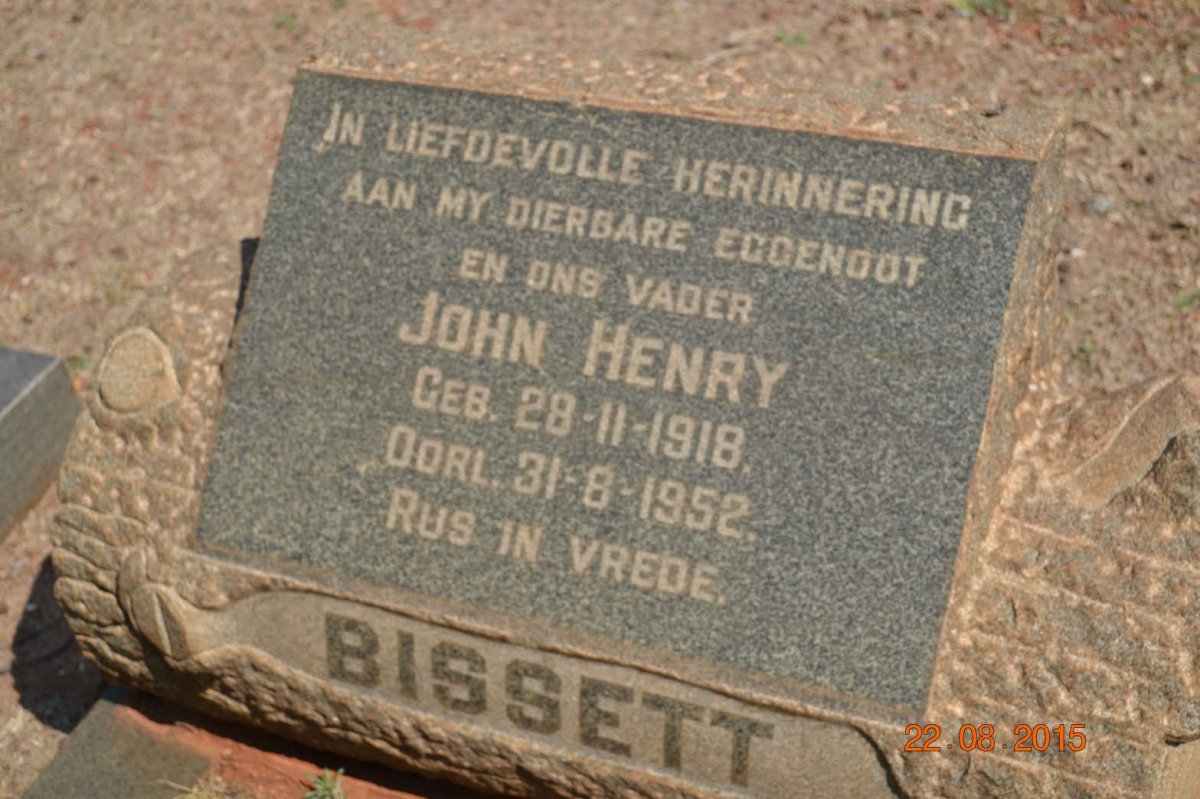 BISSETT John Henry 1918-1952