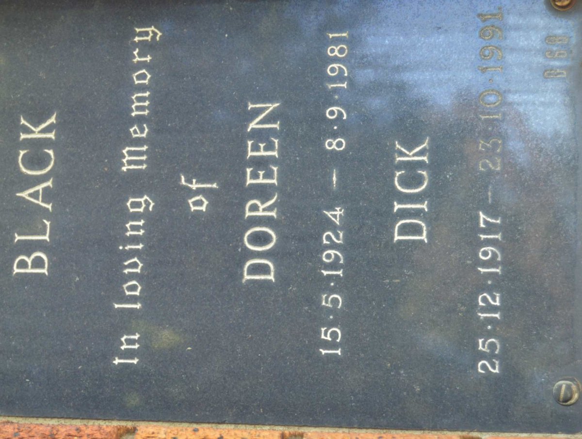 BLACK Dick 1917-1991 &amp; Doreen 1924-1981