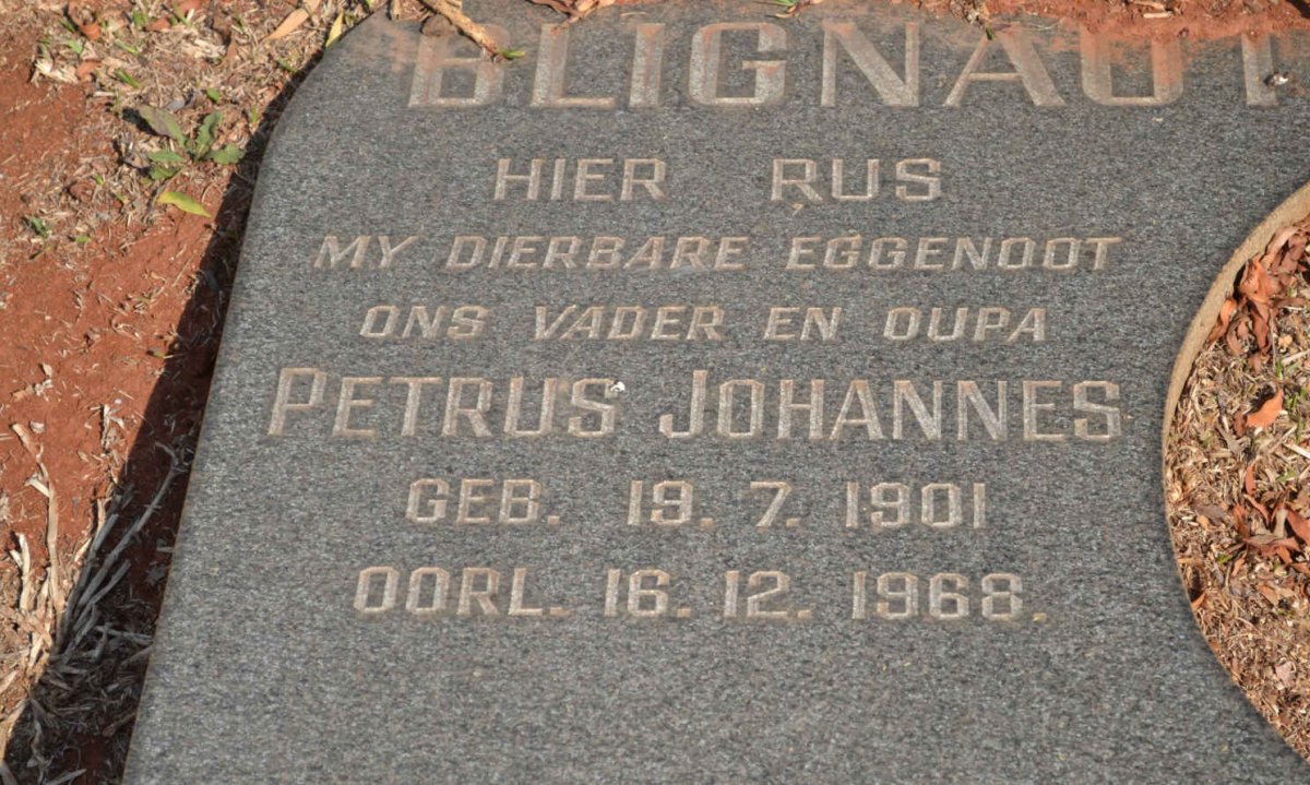 BLIGNAUT Petrus Johannes 1901-1968