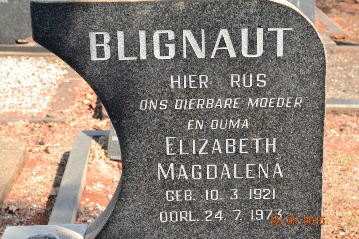 BLIGNAUT Elizabeth Magdalena 1921-1973