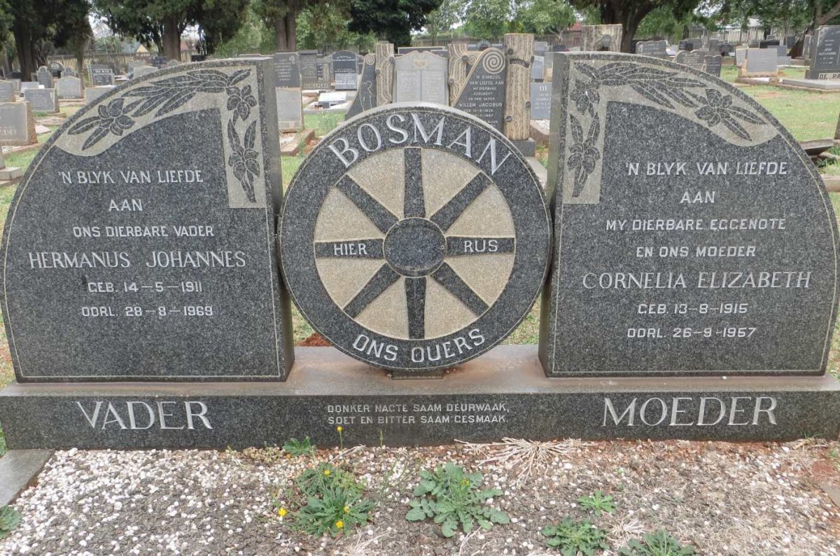 BOSMAN Hermanus Johannes 1911-1969 &amp; Cornelia Elizabeth 1915-1957