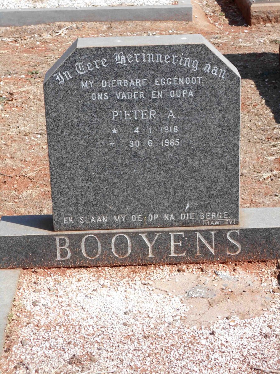 BOOYENS Pieter A. 1918-1985