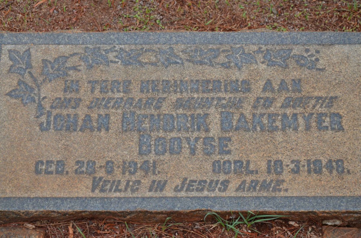BOOYSE Johan Hendrik Bakemyer 1941-1948