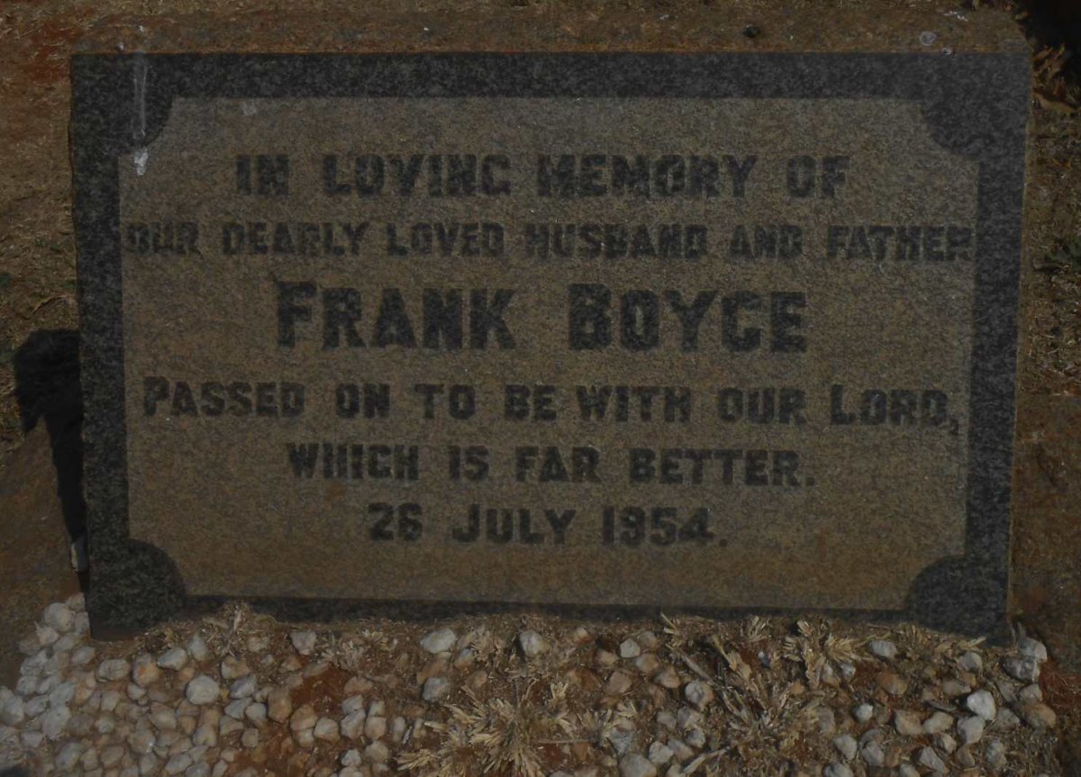 BOYCE Frank -1954 &amp; Jessie Mary 1900-1984