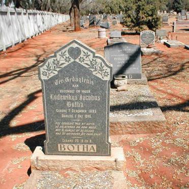 BOTHA Lodewikus Jacobus 1893-1945
