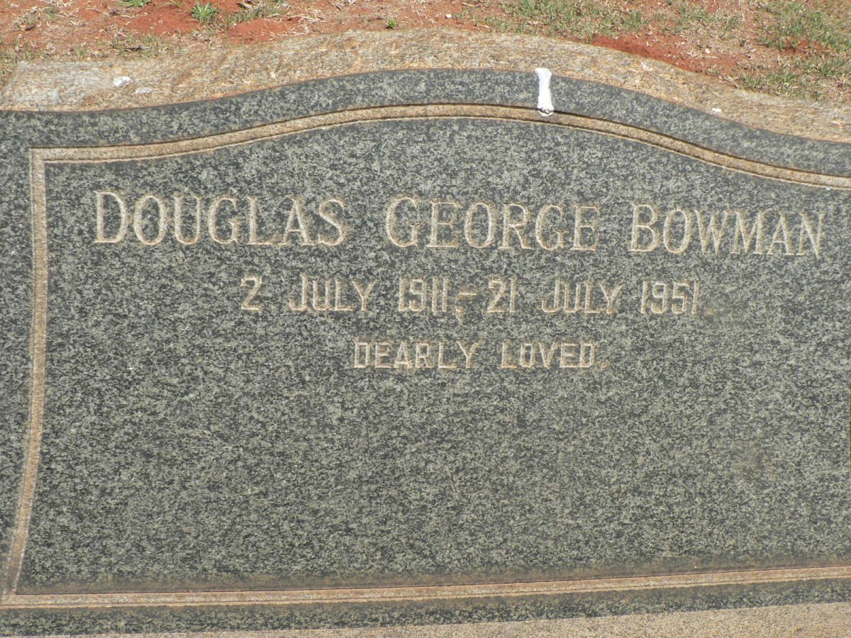BOWMAN Douglas George 1911-1951