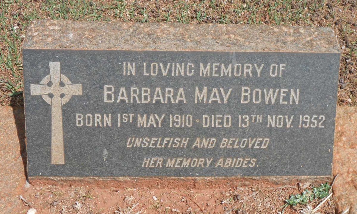 BOWEN Barbara May 1910-1952