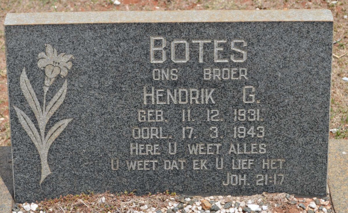 BOTES Hendrik G. 1931-1943