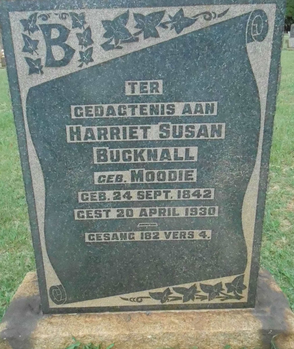 BUCKNALL Harriet Susan nee MOODIE 1842-1930
