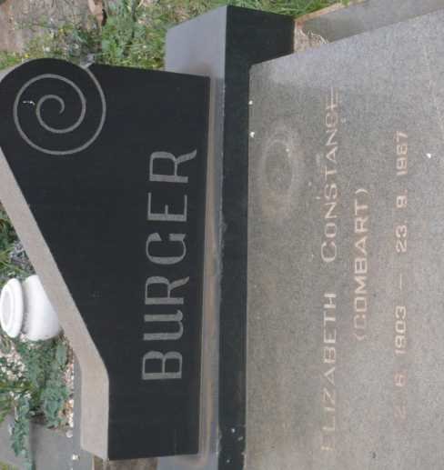 BURGER Elizabeth Constance nee COMBART 1903-1987