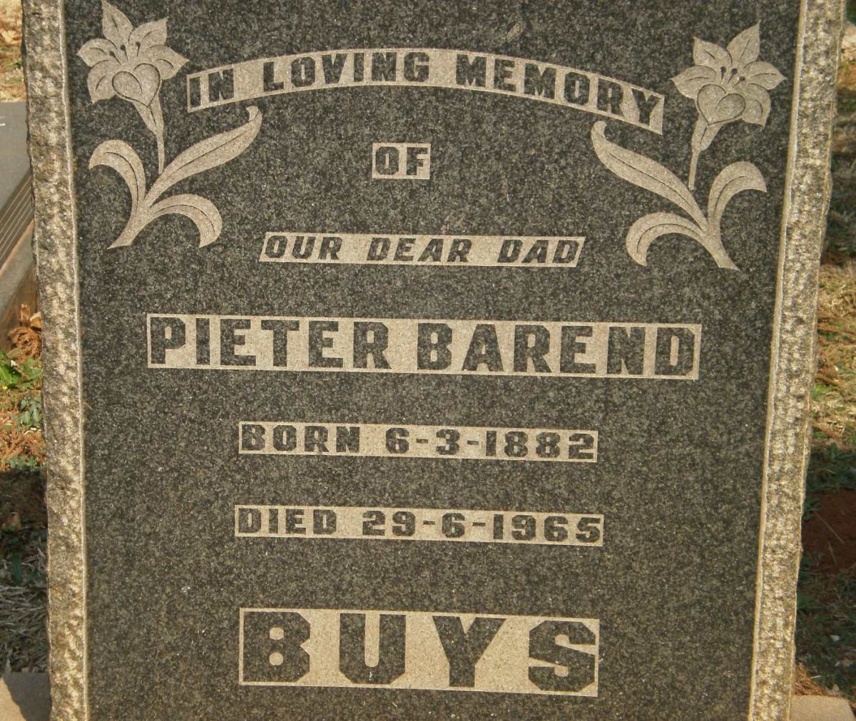 BUYS Pieter Barend 1882-1965