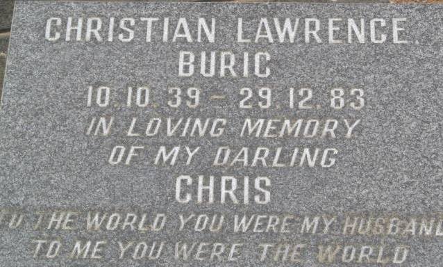 BURIC Christian Lawrence 1939-1983
