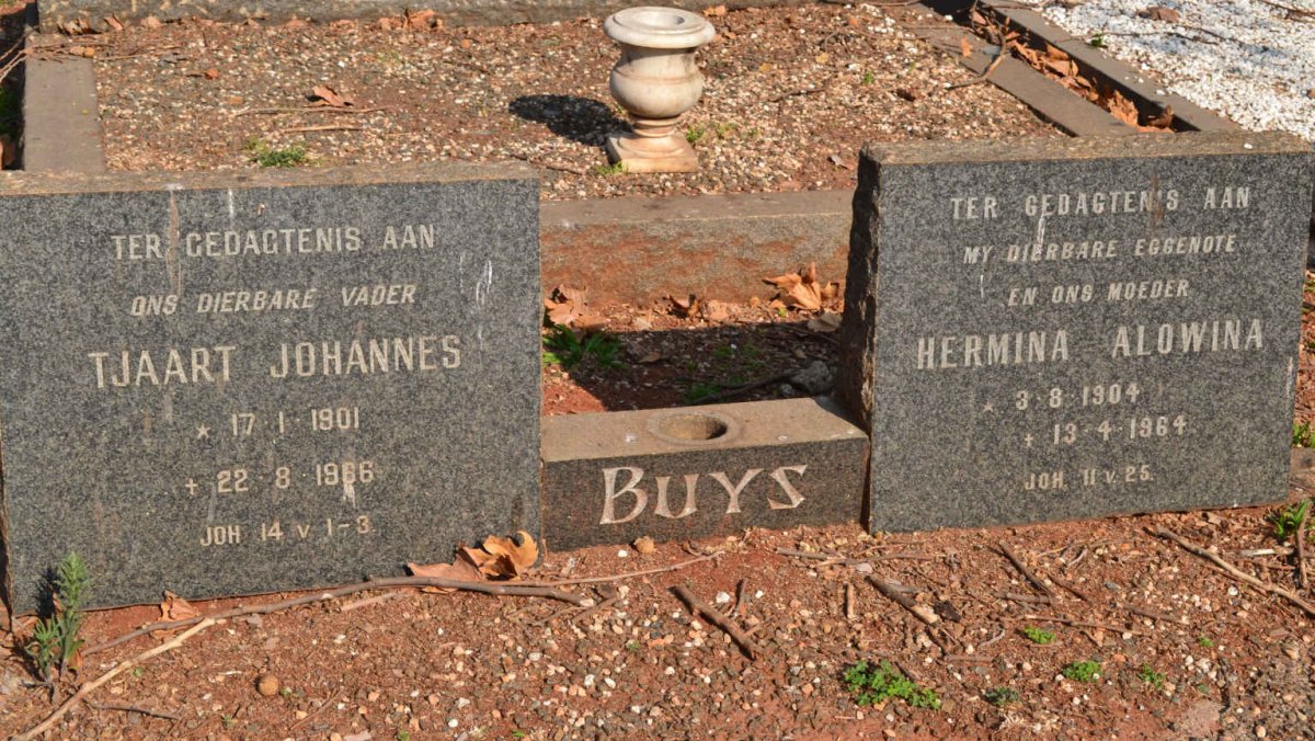 BUYS Tjaart Johannes 1901-1966 &amp; Hermina Alowina 1904-1964