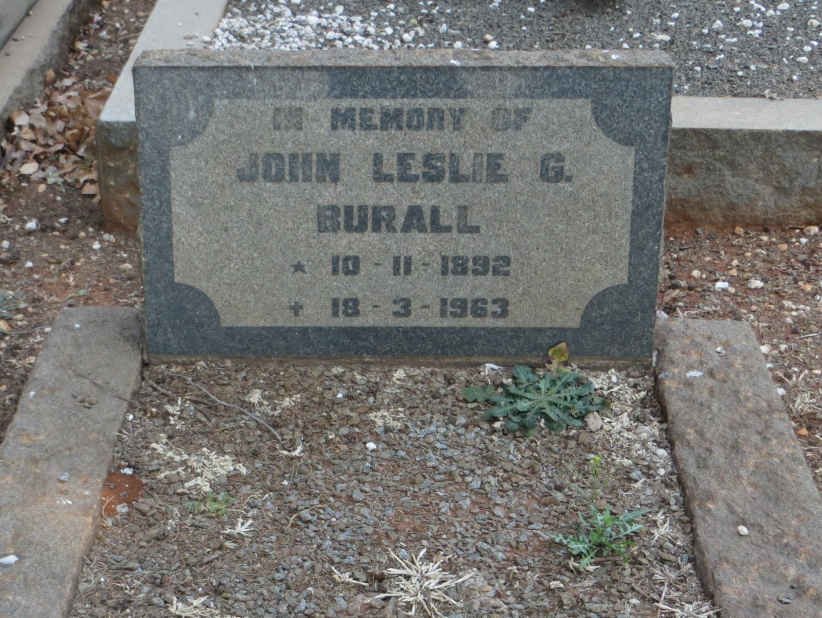 BURALL John Leslie G. 1892-1963