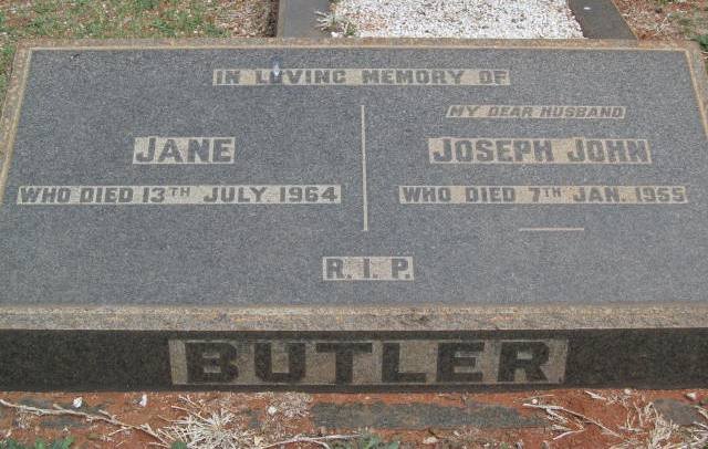 BUTLER Joseph John -1955 &amp; Jane -1964