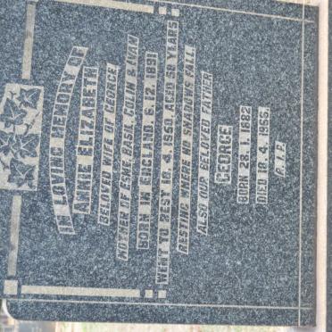 CARSON George 1882-1966 &amp; Annie Elizabeth 1891-1950