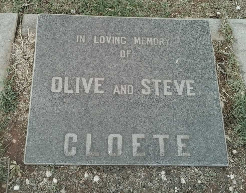 CLOETE Steve -? &amp; Olive -?