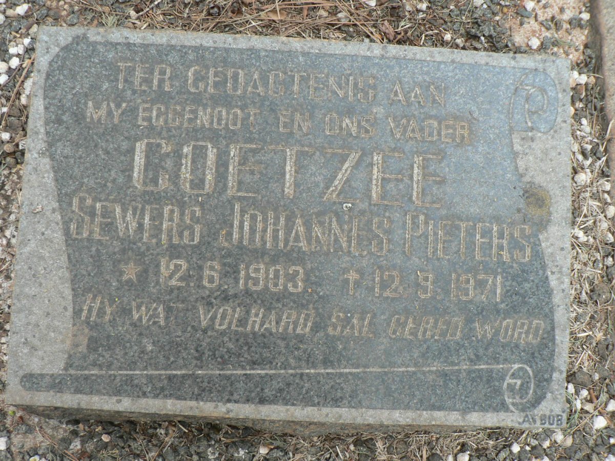 COETZEE Sewers Johannes Pieters 1903-1971