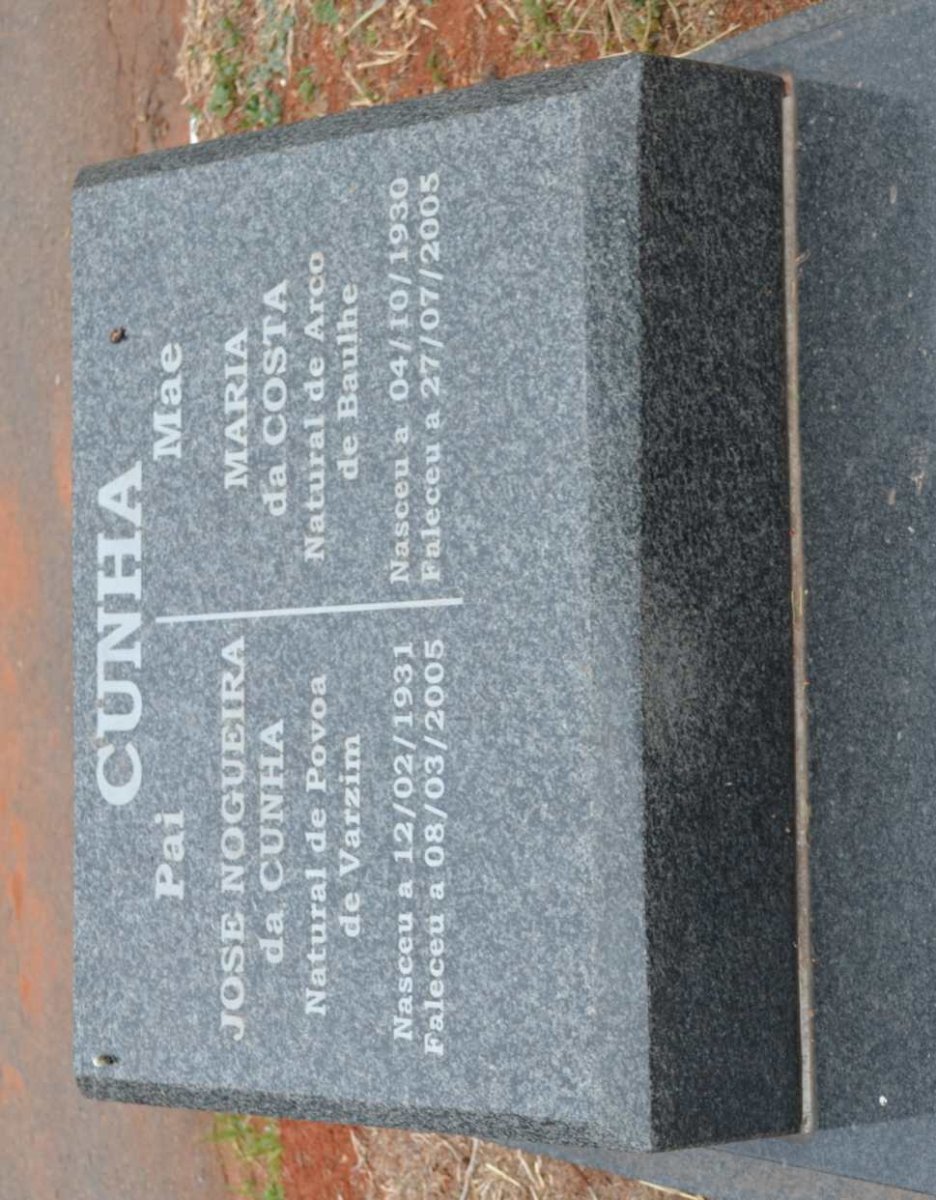 CUNHA Jose Nogueira, da 1931-2005 &amp; Maria DA COSTA 1930-2005