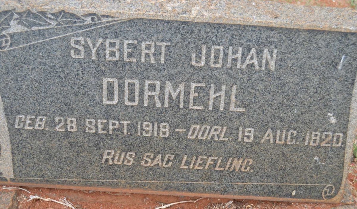DORMEHL Sybert Johan 1918-1920