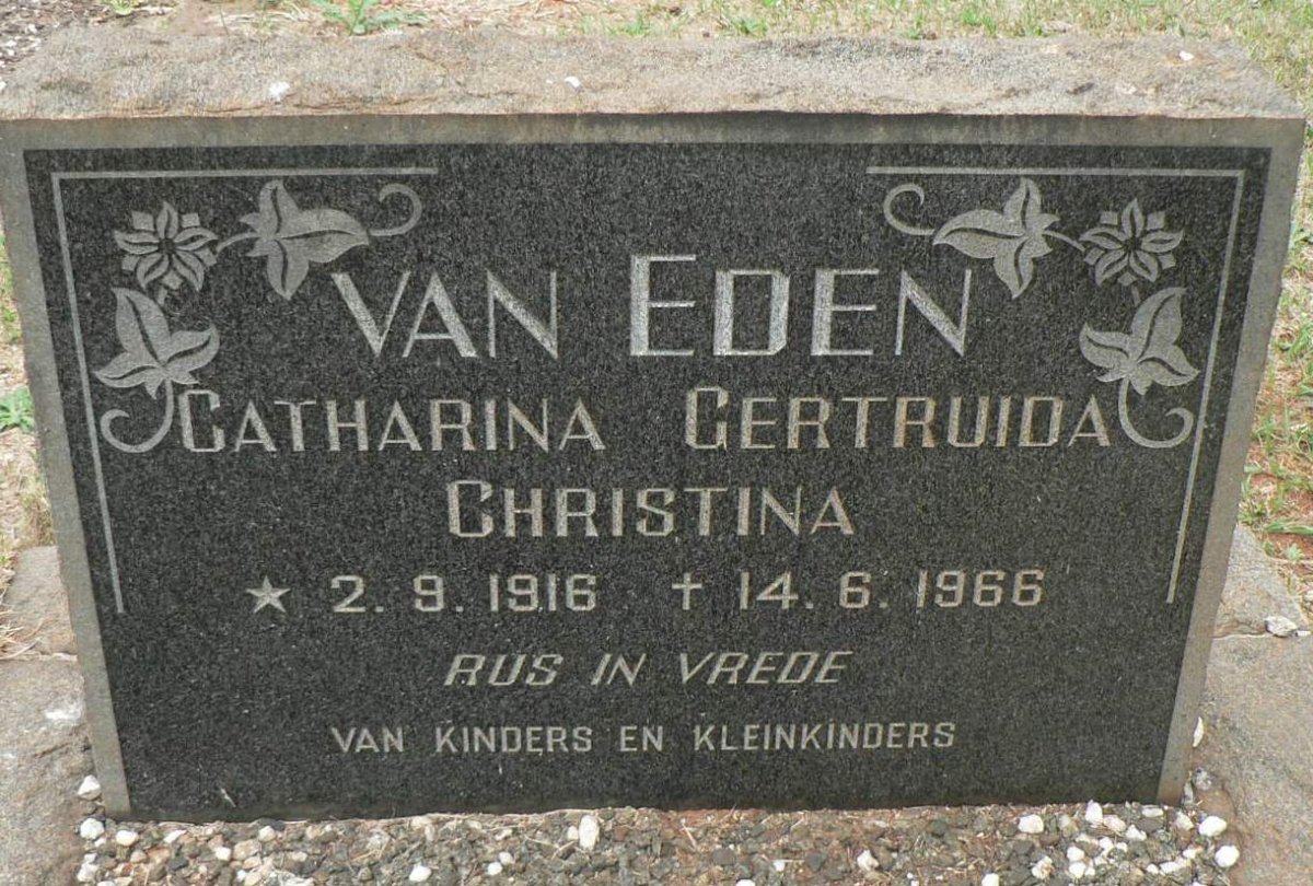 EDEN Catharina Gertruida Christina, van 1916-1966