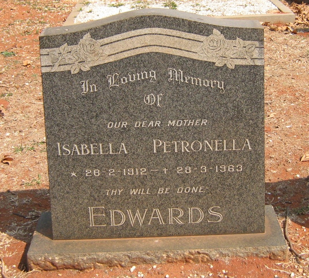 EDWARDS Isabella Petronella 1912-1963