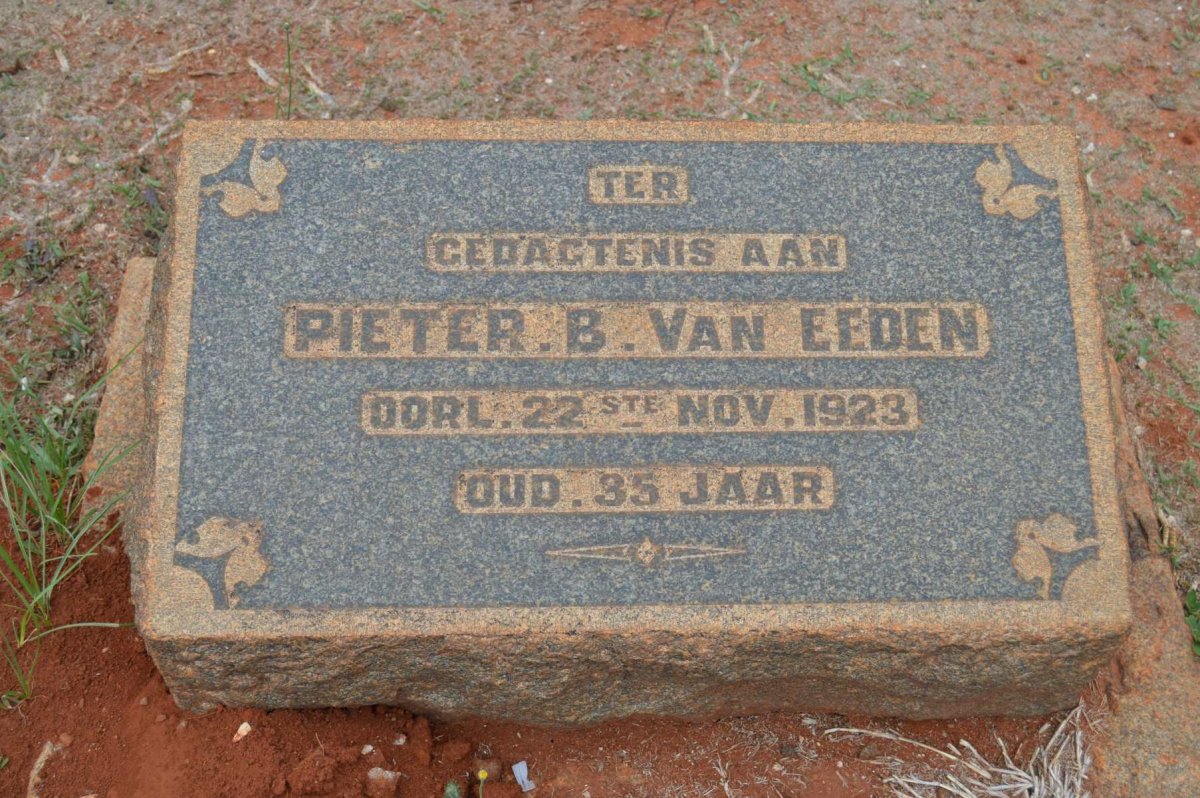 EEDEN Pieter B., van -1923