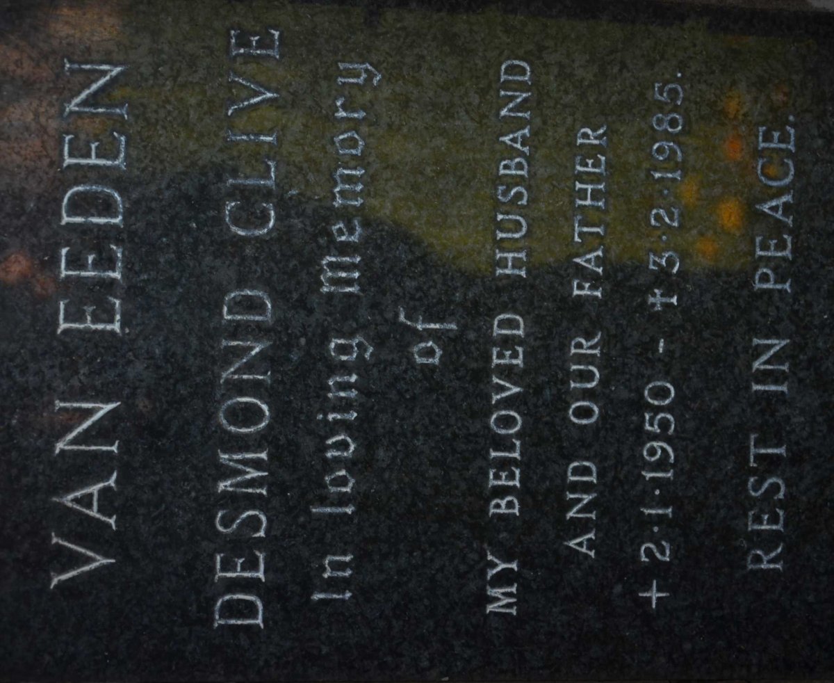 EEDEN Desmond Clive, van 1950-1985