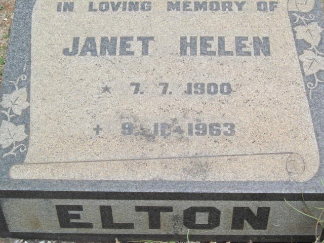 ELTON Janet Helen 1900-1963