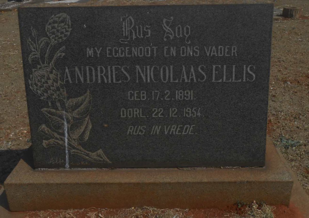 ELLIS Andries Nicolaas 1891-1954