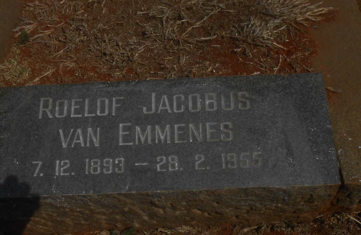 EMMENES Roelof Jacobus, van 1893-1955