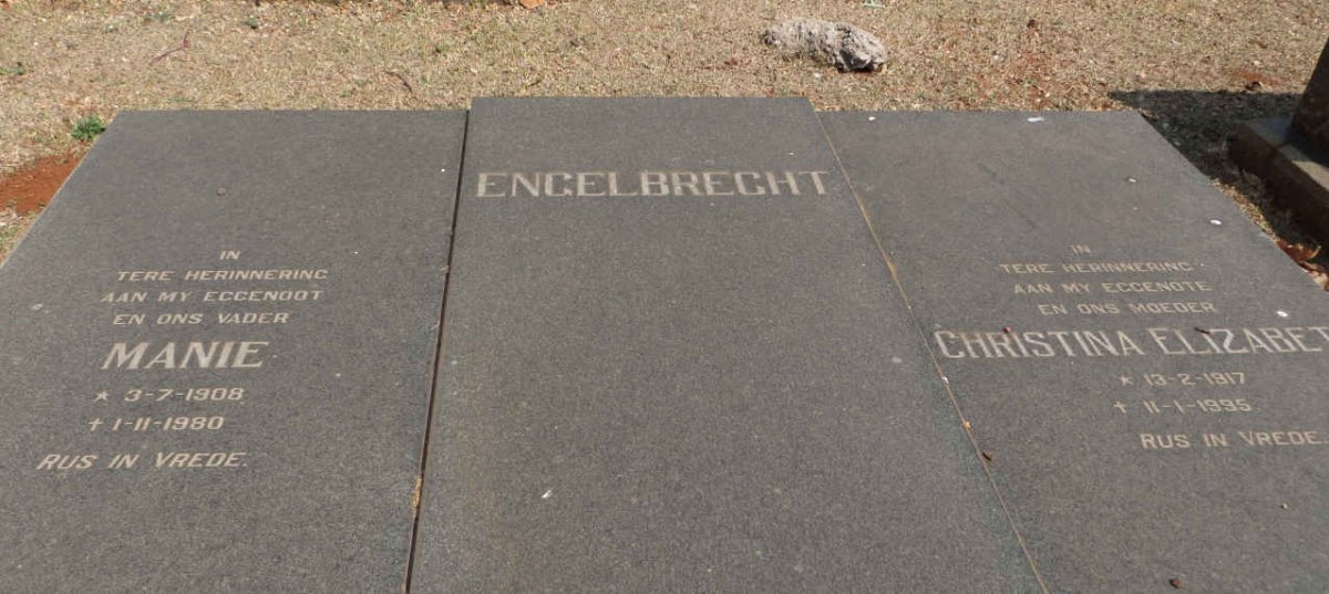 ENGELBRECHT Manie 1908-1980 &amp; Christina Elizabeth 1917-1995