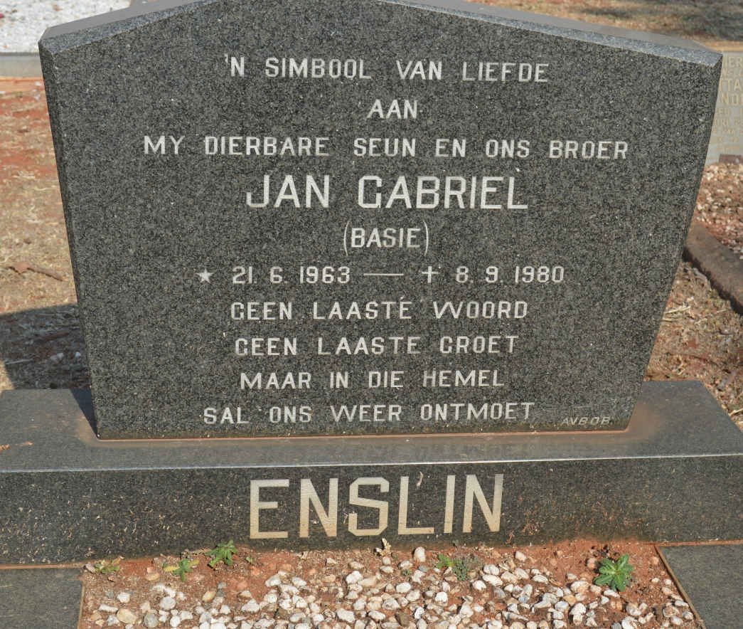 ENSLIN Jan Gabriel 1963-1980