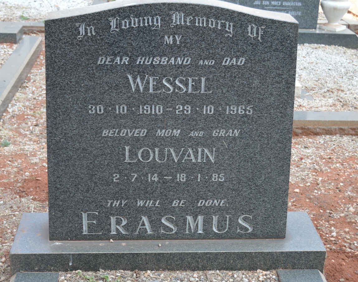 ERASMUS Wessel 1910-1965 &amp; Louvain 1914-1985