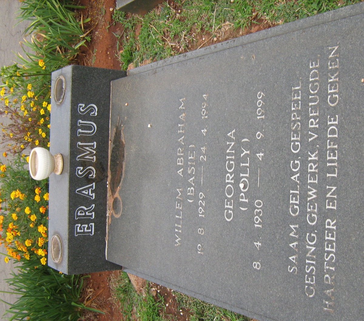ERASMUS Willem Abraham 1929-1994 &amp; Georgina 1930-1999