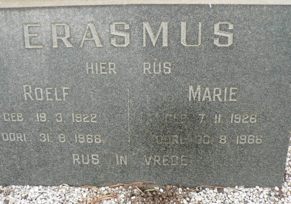 ERASMUS Roelf 1922-1966 &amp; Maria 1928-1966 :: ERASMUS Kobie 1963-1966