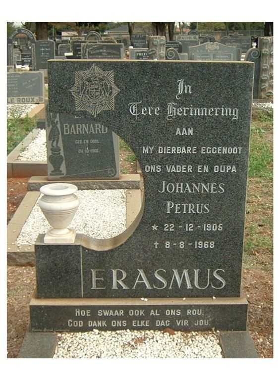 ERASMUS Johannes Petrus 1905-1968