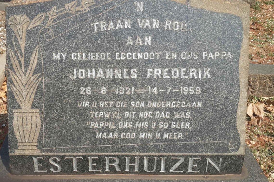 ESTERHUIZEN Johannes Frederik 1921-1959