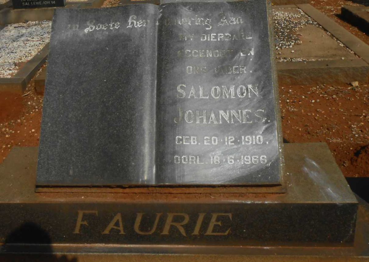 FAURIE Salomon Johannes 1910-1966