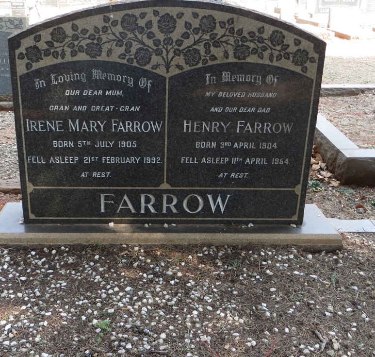 FARROW Henry 1904-1954 &amp; Irene Mary 1905-1992