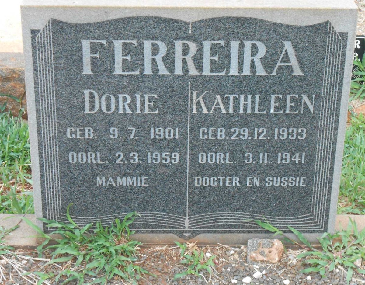 FERREIRA Dorie 1901-1959 :: FERREIRA Kathleen 1933-1941