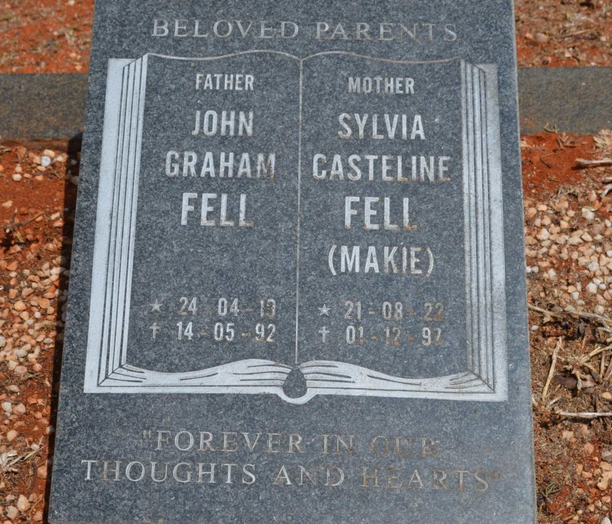 FELL John Graham 1919-1992 &amp; Sylvia Casteline MAKIE 1922-1997