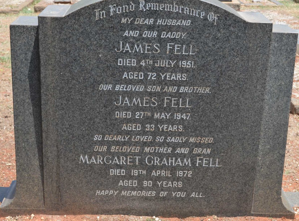 FELL James -1951 &amp; Margaret Graham -1972 :: FELL James -1947
