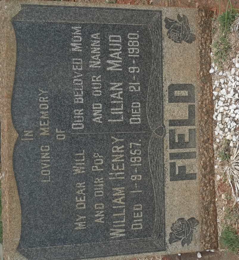 FIELD William Henry -1957 &amp; Lilian Maud -1980