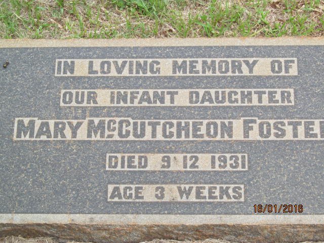 FOSTER Mary McCutcheon -1931