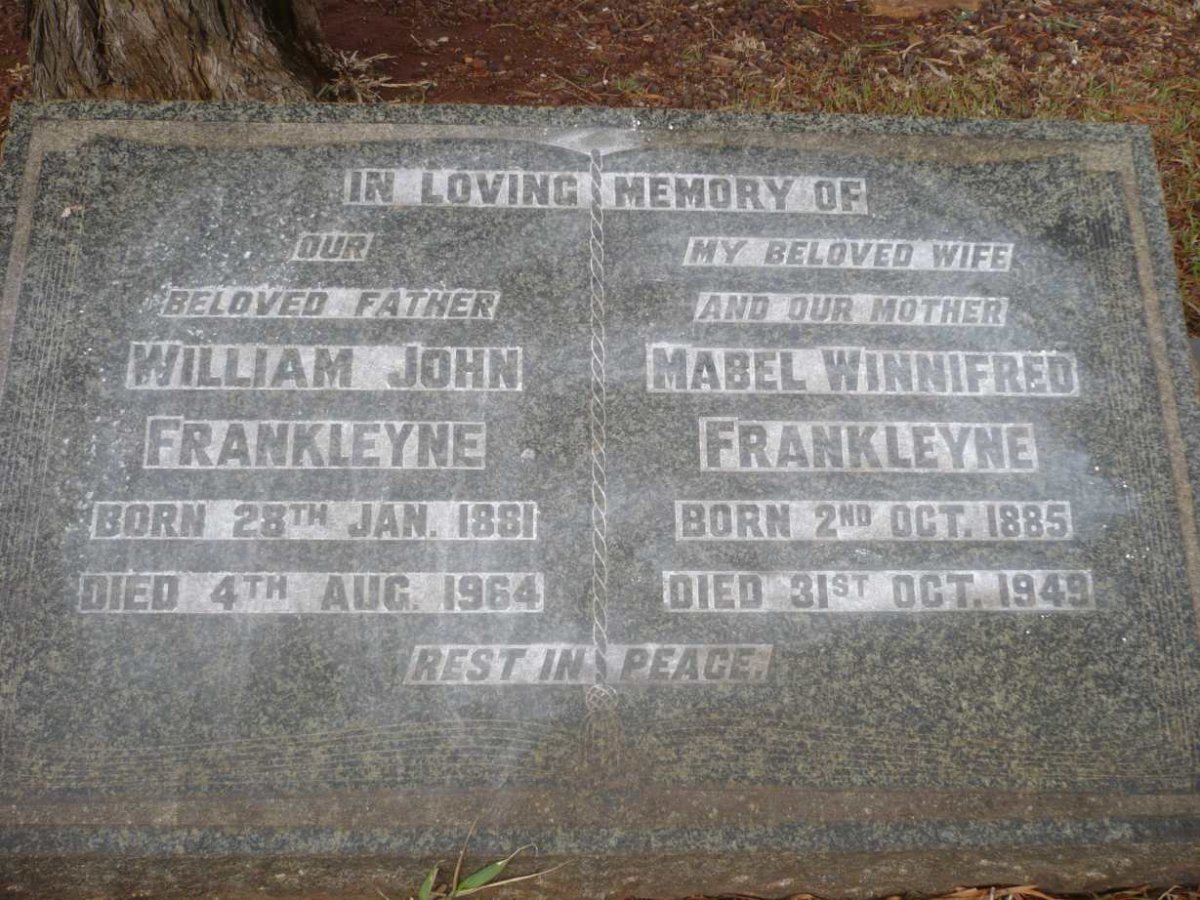 FRANKLEYNE William John 1881-1964 &amp; Mabel Winnifred 1885-1949