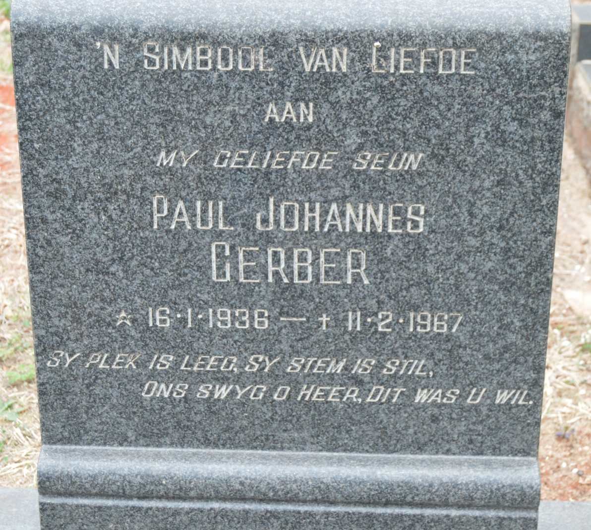 GERBER Paul Johannes 1936-1967