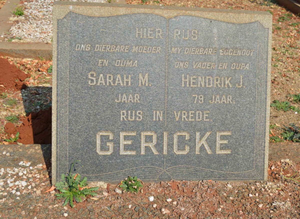 GERICKE Hendrik J. &amp; Sarah M.